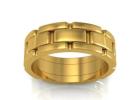 Affordable Men’s Wedding Rings: 7.4 Mm Yellow Gold Band, Size 5.25, at GemsNY