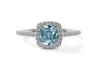 High Quality Aquamarine Engagement Rings with Halo Design