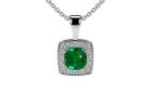 Prong Setting Emerald Gemstone Pendant Necklace Online Now