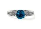 Get Solitaire Engagement Ring Elegant Blue Topaz Ring