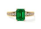 Emerald Prong Set Ring With Emerald Cut Rings