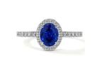 Diamond Sapphire Ring Oval Blue Sapphire with Diamond Accents