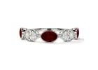 Find 2.55 Cttw Diamond and Ruby Wedding Ring in Oval Shape