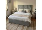 Linen Ottoman Bed Frame, End Lift Storage, Single to Super King