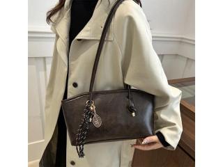 Large Capacity Pendant Tote Bag - Retro Korean Fashion Handbag