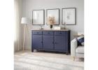 Haven Grey Large 3 Door Sideboard, Three Drawers and Three Cupboards, W135.5cm