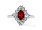 Natural Ruby Vintage Halo Ruby Rings for Women