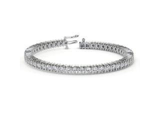 Luxury Lab Diamond Tennis Bracelet in 14K White Gold