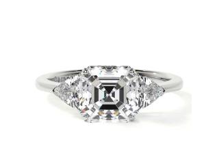 Buy Women's Diamond Rings Luxury Asscher Cut Diamond Ring