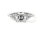 Buy Women's Diamond Rings Luxury Asscher Cut Diamond Ring