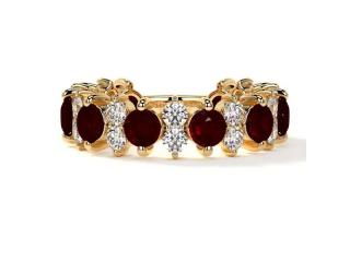 Ruby Wedding Rings Round Layered Ruby Diamond Ring