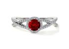 Ruby Rings for Women with Intertwined Band in AAAA Quality 