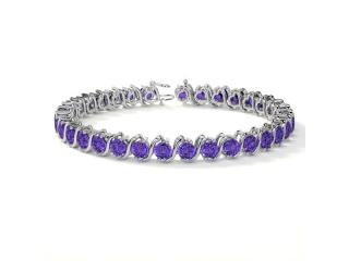 Elegant Tanzanite & Diamond Tennis Bracelet in 14K White Gold