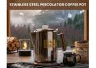 Premium Stainless Steel Percolator Coffee Pot for Rich Outdoor Brewing 