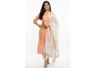 Peach Floral Three-Piece Kurta Set – Elegant Everyday Ethnic Rs. 2,199