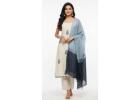 Cream & Blue Embroidered Cotton Suit Set – Value Buy Rs. 1,599