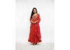 Orange Bandhani Anarkali with Dupatta – Perfect for Navratri & Diwali Rs. 2,299