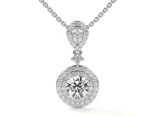 Double Halo Pendant Setting On Sale With 0.86 Diamond Sparkle