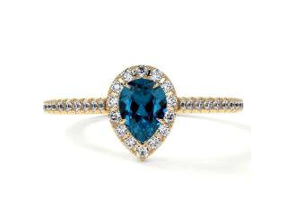 Get Premium AAAA London Topaz Engagement Rings Halo Style