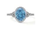 Natural Swiss Topaz Custom Engagement Rings with Diamond Halo Style