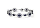 Elegant Blue Sapphire Oval & Bracelets for Women – 14K White Gold