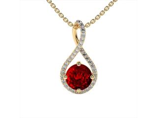 Natural Ruby Diamond Necklace Ruby Pendant 1.30 ct tw Sale