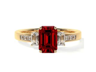 Special Offer – Lab Grown Ruby Engagement Rings with Emerald Cut & Diamonds