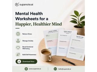 Mental Health Worksheets for Stress, Anxiety, and Emotional Wellness