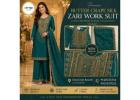 Butter Crape Silk Zari Work Suit | Best Saree Shop In Lucknow
