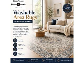 Buy Washable Area Rugs Online at Ripaz Vogue Easy Clean Stylish Home Decor Rugs