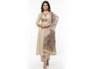 Beige Embroidered Kurta Set with Printed Dupatta – Classy Office Wear at ₹1999