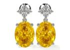 Shop Yellow Sapphire Stud Earrings in Floral Dangling Settings