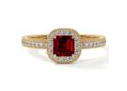 Ruby Ring Featuring Natural Cushion Ruby & Diamonds