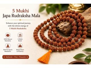 Original 5 Mukhi Japa Rudraksha Mala