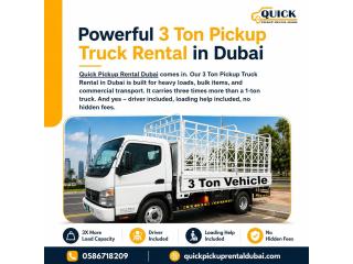 ???? Powerful 3 Ton Pickup Truck Rental in Dubai – Call: 00971586718209!