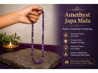 Natural Amethyst Mala for Daily Use