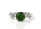 Natural Alexandrite Ring with Round Center Stone and Diamond Accents