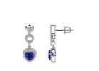 Heart Shape Tanzanite Stud Earrings with Diamond Accents