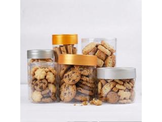 Clear Plastic Jars and Clear Tin Jars for Packaging Festive Treats