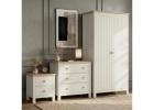 Linra White 3 Piece Painted Bedroom Set with 3 Drawer Chest with Bedside Table