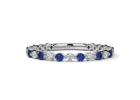 Diamond Sapphire Wedding Band Prong Setting