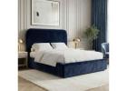 Blue Pluva Double Ottoman Bed With Gas Lift Storage Bay