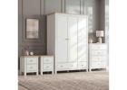 Haven White 4 Piece Painted Bedroom Set with 4 Drawer Chest and Two Bedsides