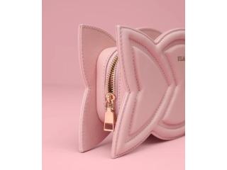 Tulip Pink Leather Clutch Bag for Women