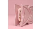 Tulip Pink Leather Clutch Bag for Women