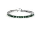 2mm Round Emerald Diamond Tennis Bracelet in 14K White Gold