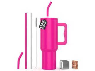 ENEM Insulated Tumbler with Metal Straw, Leakproof Travel Design
