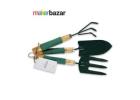 3Pcs Garden Tool Set with Wooden Handle & Foam Grip