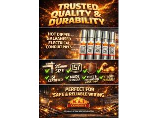 N.A.I GI & MS Conduit Pipes – Premium ISI Certified Electrical Conduits