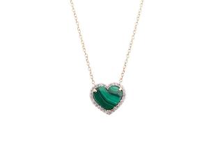 Buy Evergreen Malachite Diamond Heart Pendant for Women Online